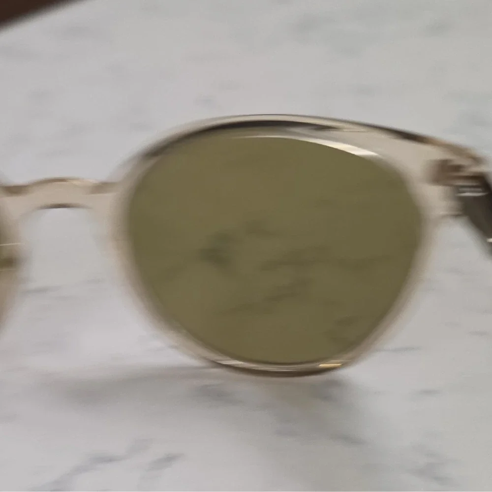 Via Spiga Oval Sunglasses Clear Frame Green Tinted Lenses w/ Rx 135mm 360/SC